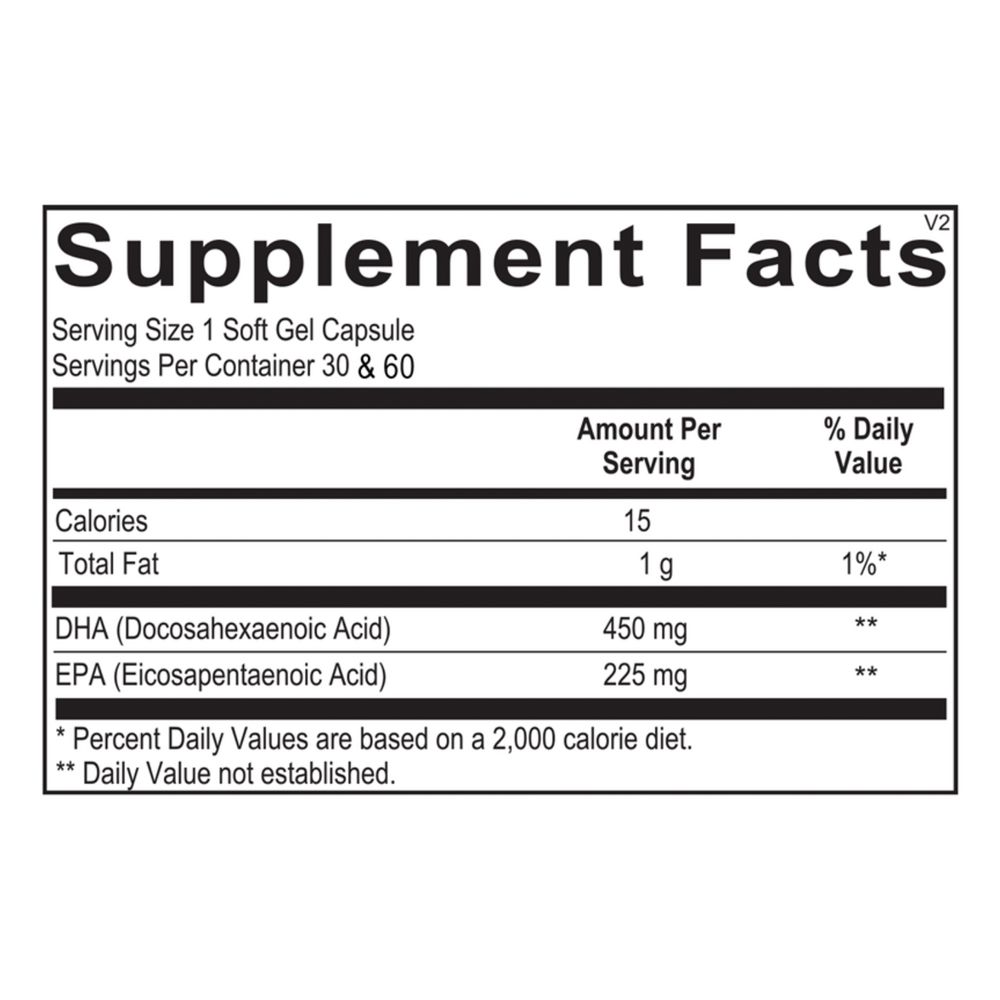 DISCONTINUED (Click for Product Substitute) - Orthomega® V Supplement Facts Label