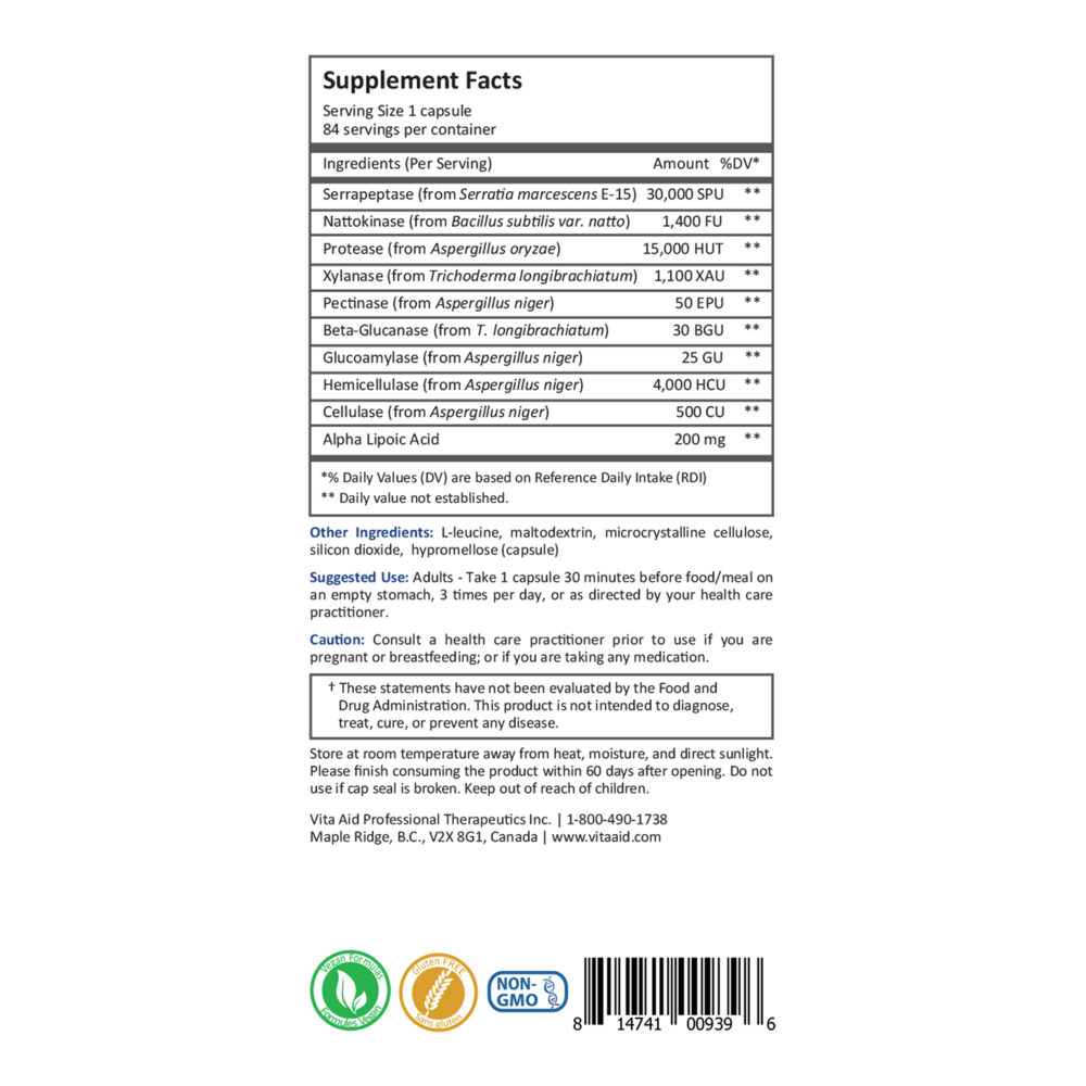 BiofilmX Supplement Facts Label