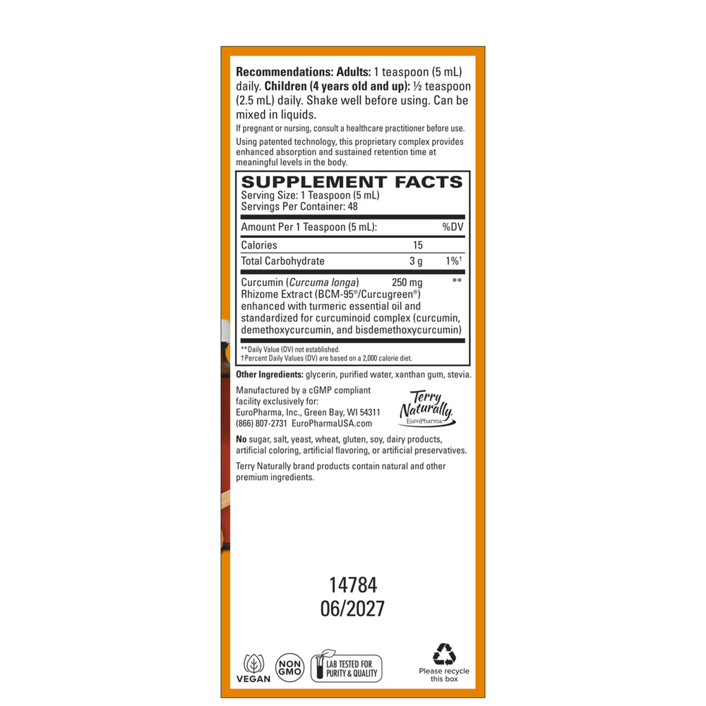CuraMed Syrup Supplement Facts Label