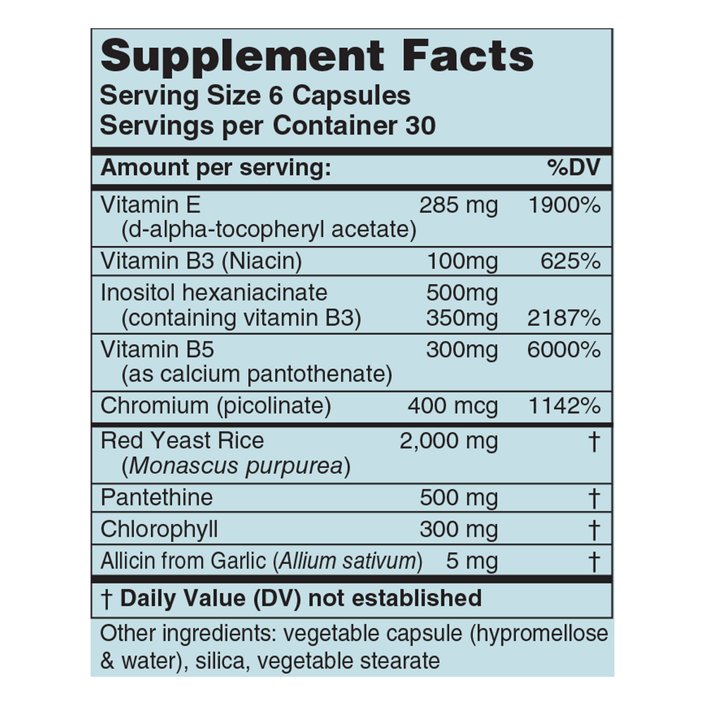 LipiTonic Supplement Facts Label