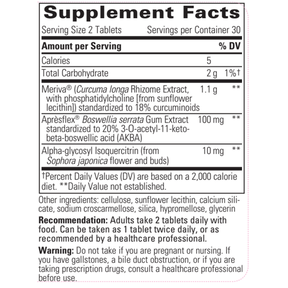 Curcumax Pro Supplement Facts Label