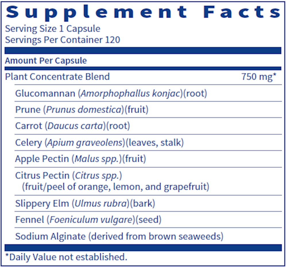 SpectraFiber Supplement Facts Label