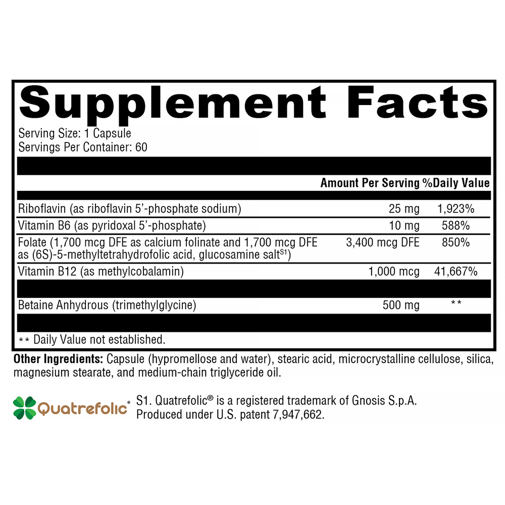 Methyl Protect® Supplement Facts Label