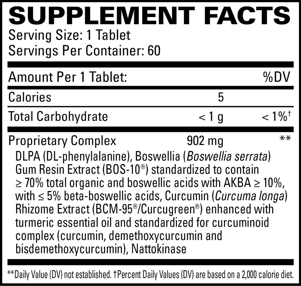Curaphen Extra Strength Supplement Facts Label
