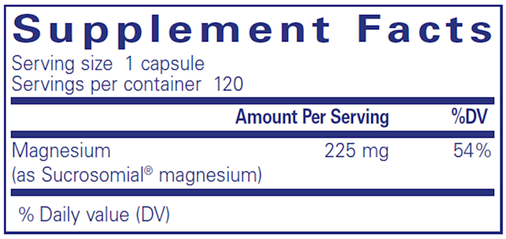 UltraMag Magnesium Supplement Facts Label