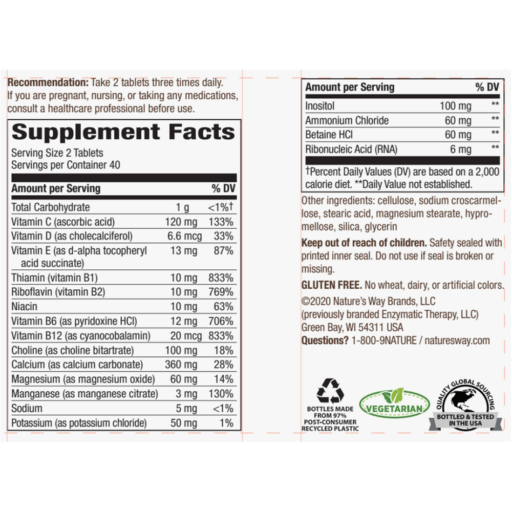 Myo-Tone* Supplement Facts Label