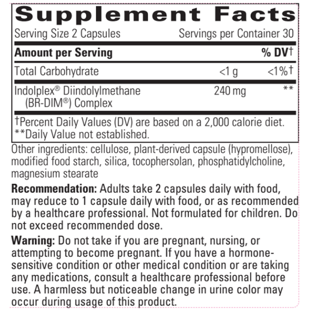 Indolplex Supplement Facts Label