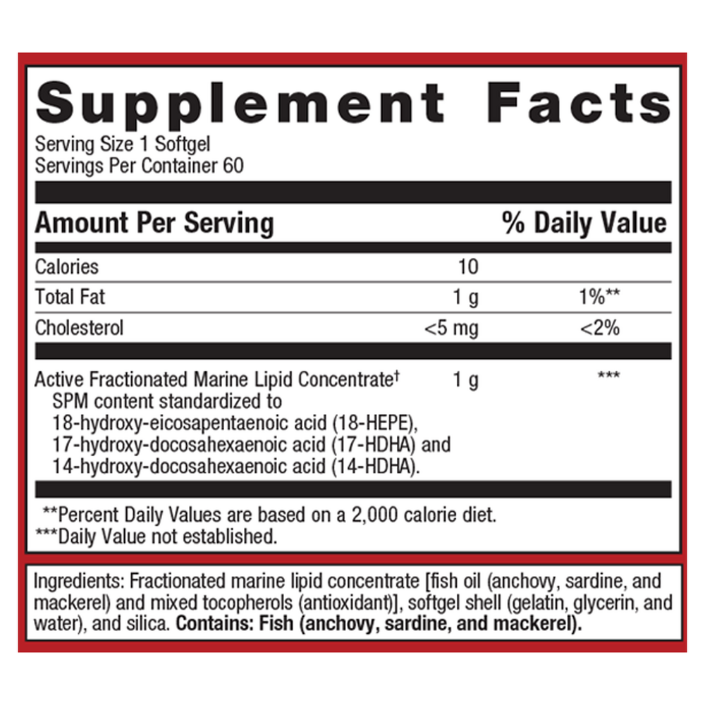 SPM Active One Daily Supplement Facts Label
