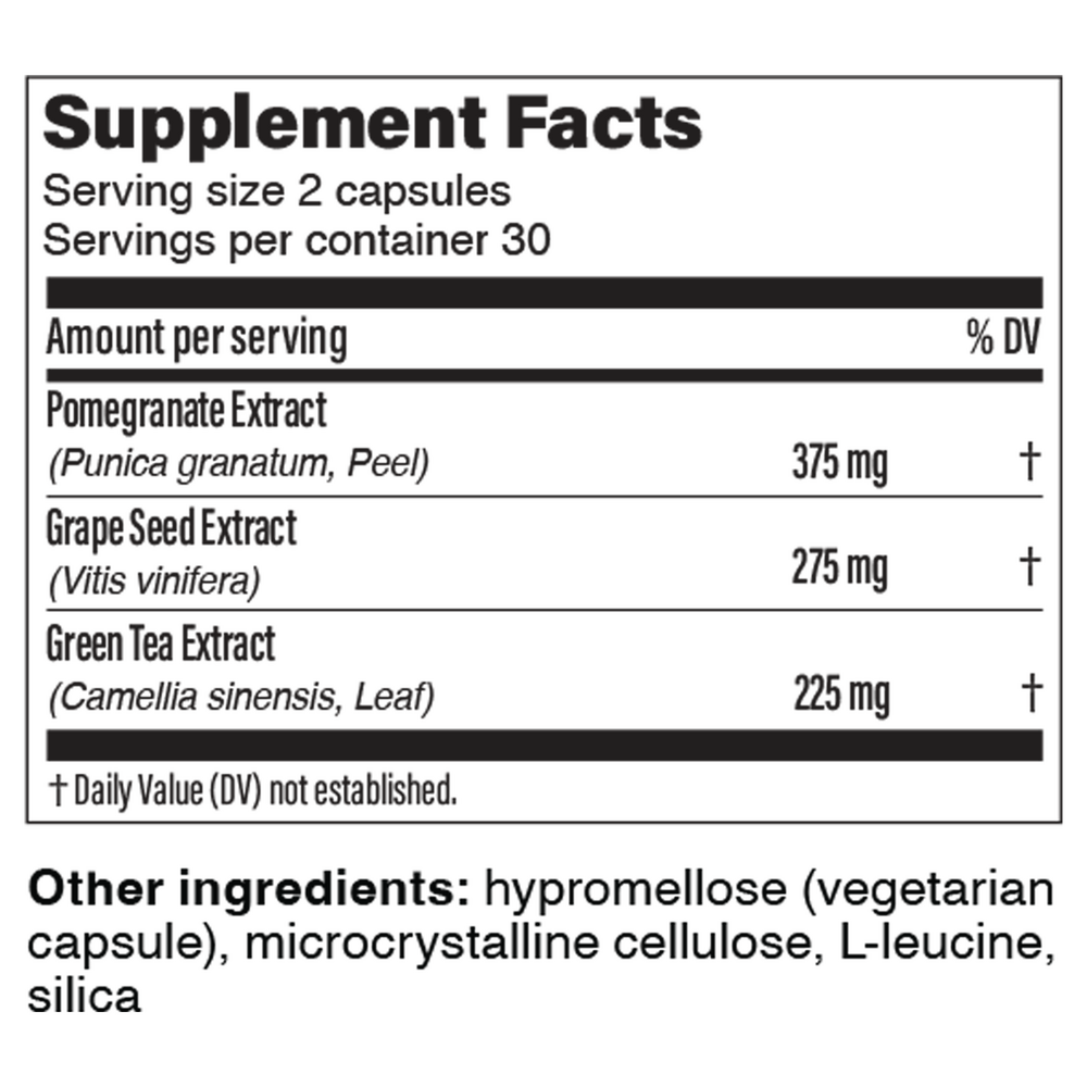 Polyphenol Booster Supplement Facts Label