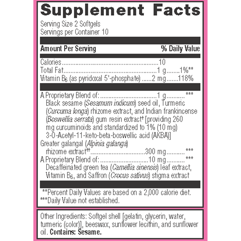 HerWellness™ Rapid Period Relief Supplement Facts Label