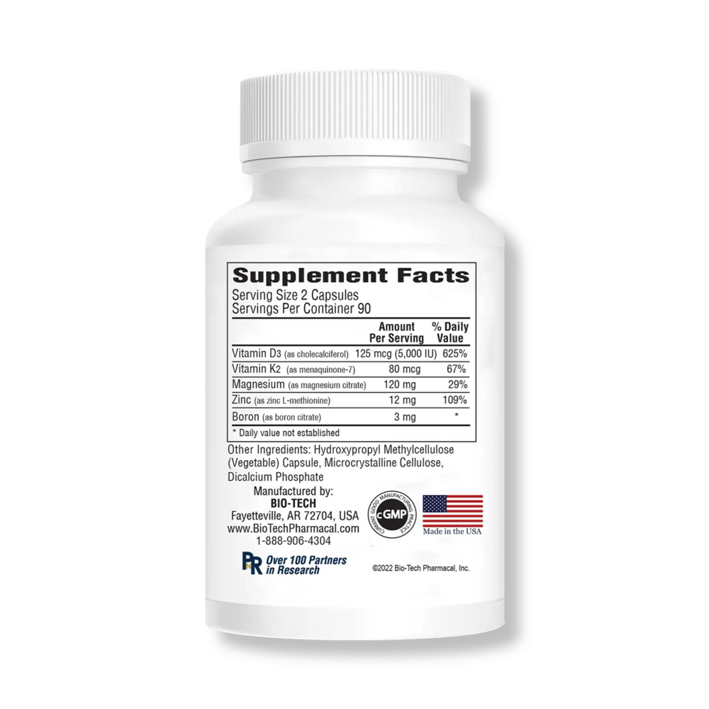 D3 Plus Supplement Facts Label