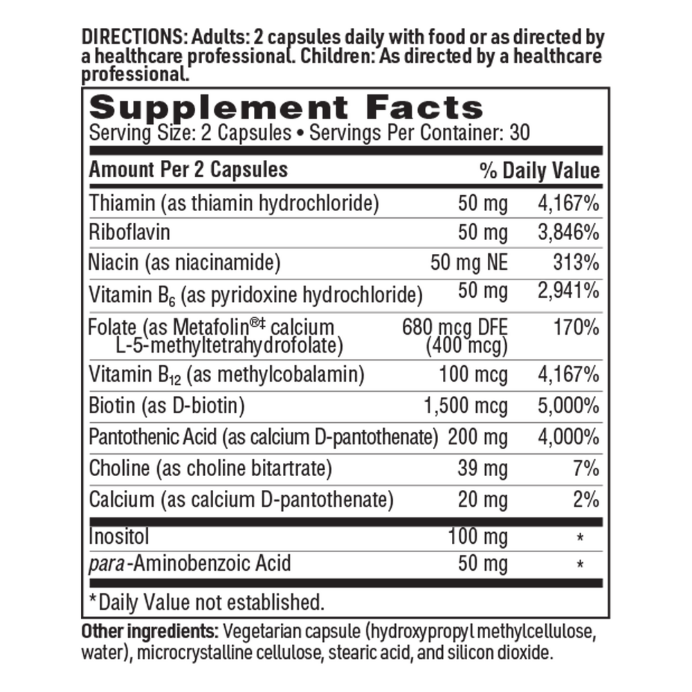 Thera-B Capsules Supplement Facts Label
