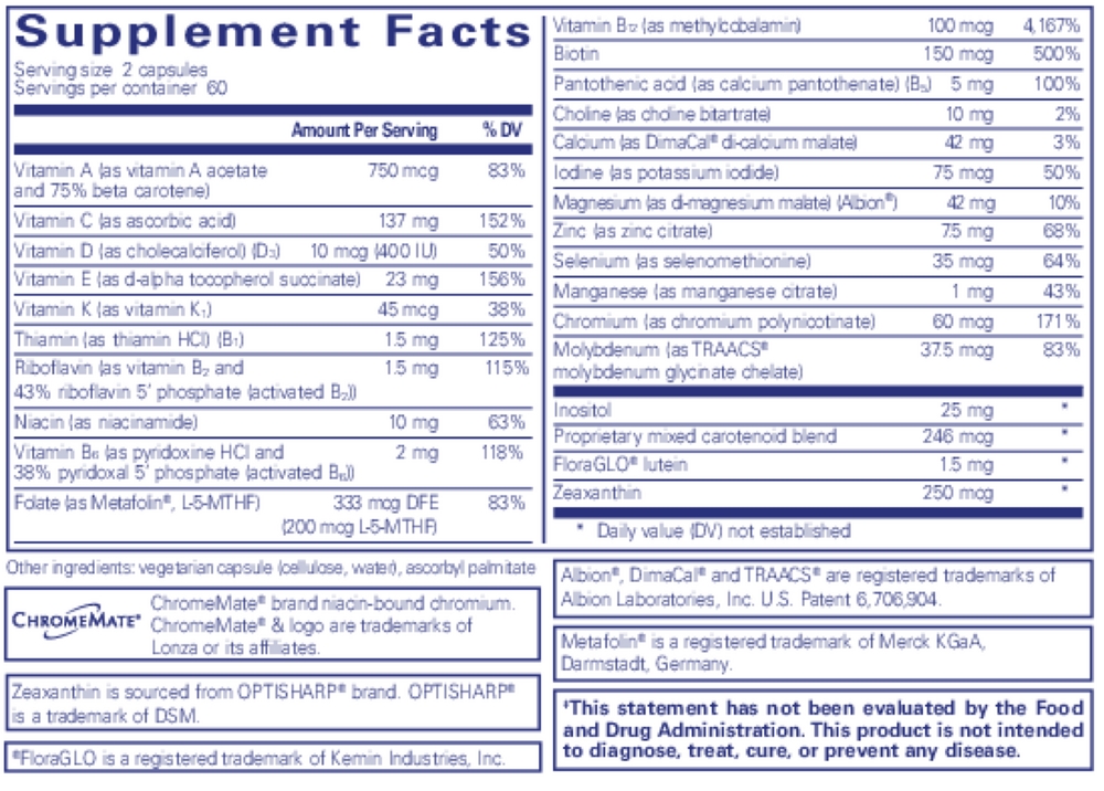 Junior Nutrients Supplement Facts Label