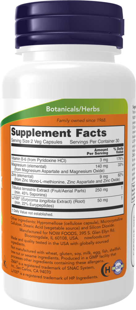 Testo Jack 100 Supplement Facts Label