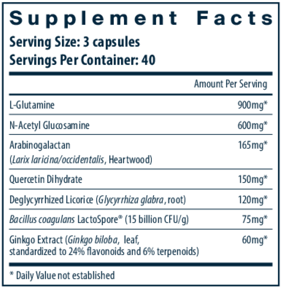 GI Repair Nutrients Supplement Facts Label