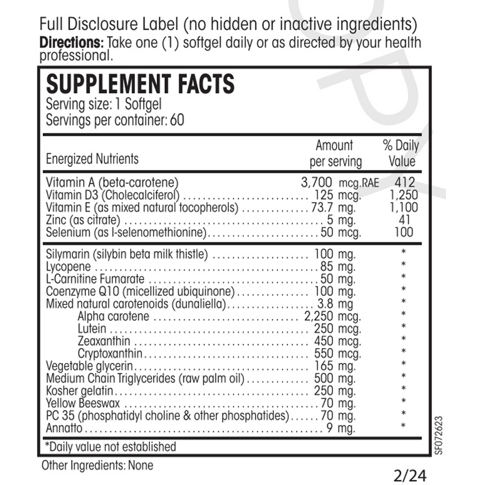 Liva Guard Forte Supplement Facts Label