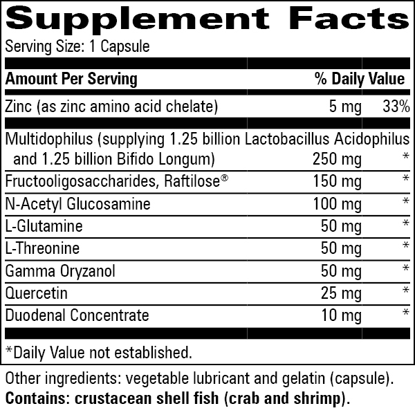 Probiotic MPF™ Supplement Facts Label