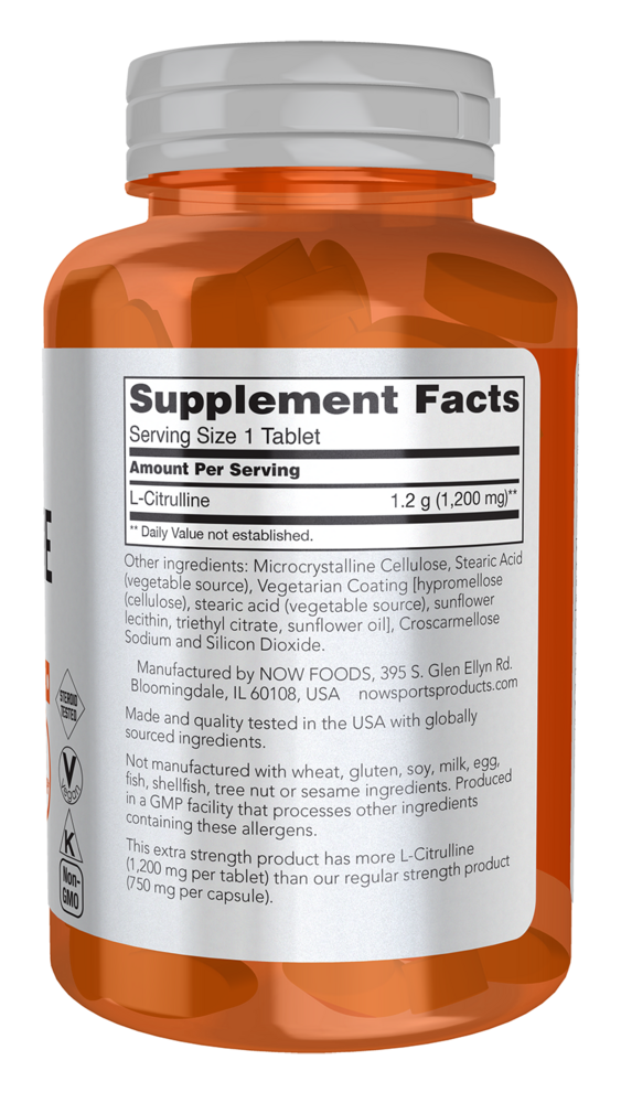 L-Citrulline ES Supplement Facts Label