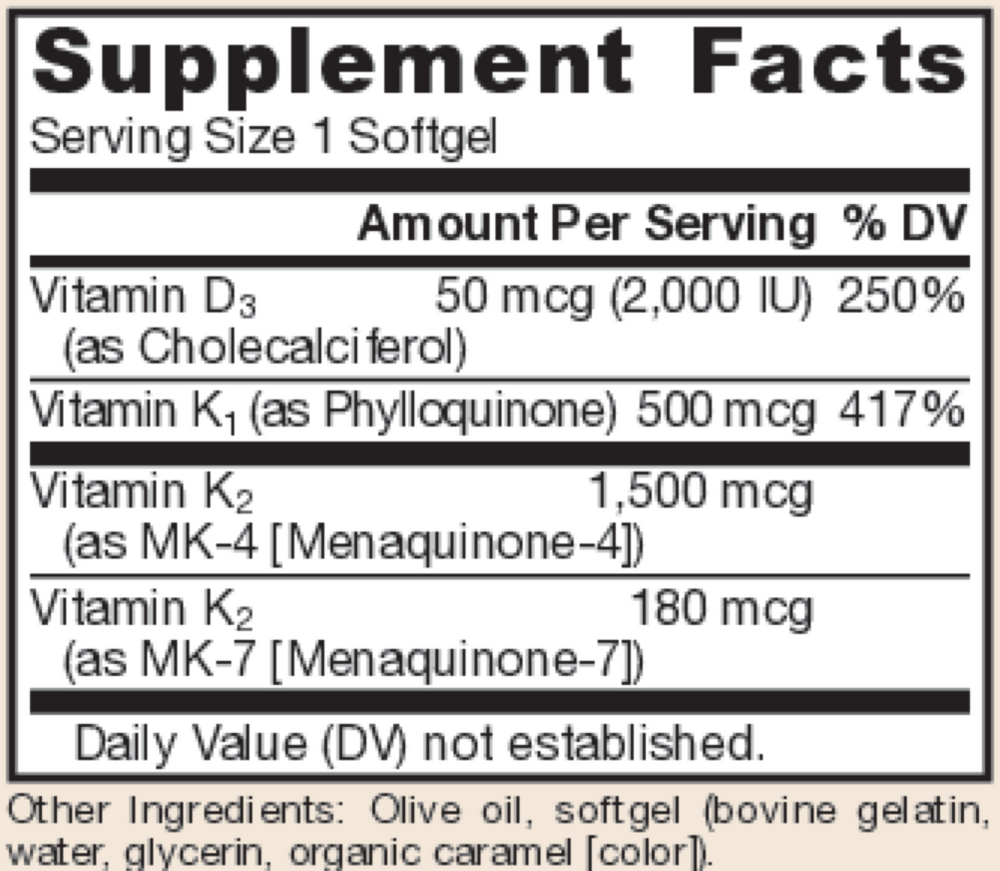 K-Right® Supplement Facts Label