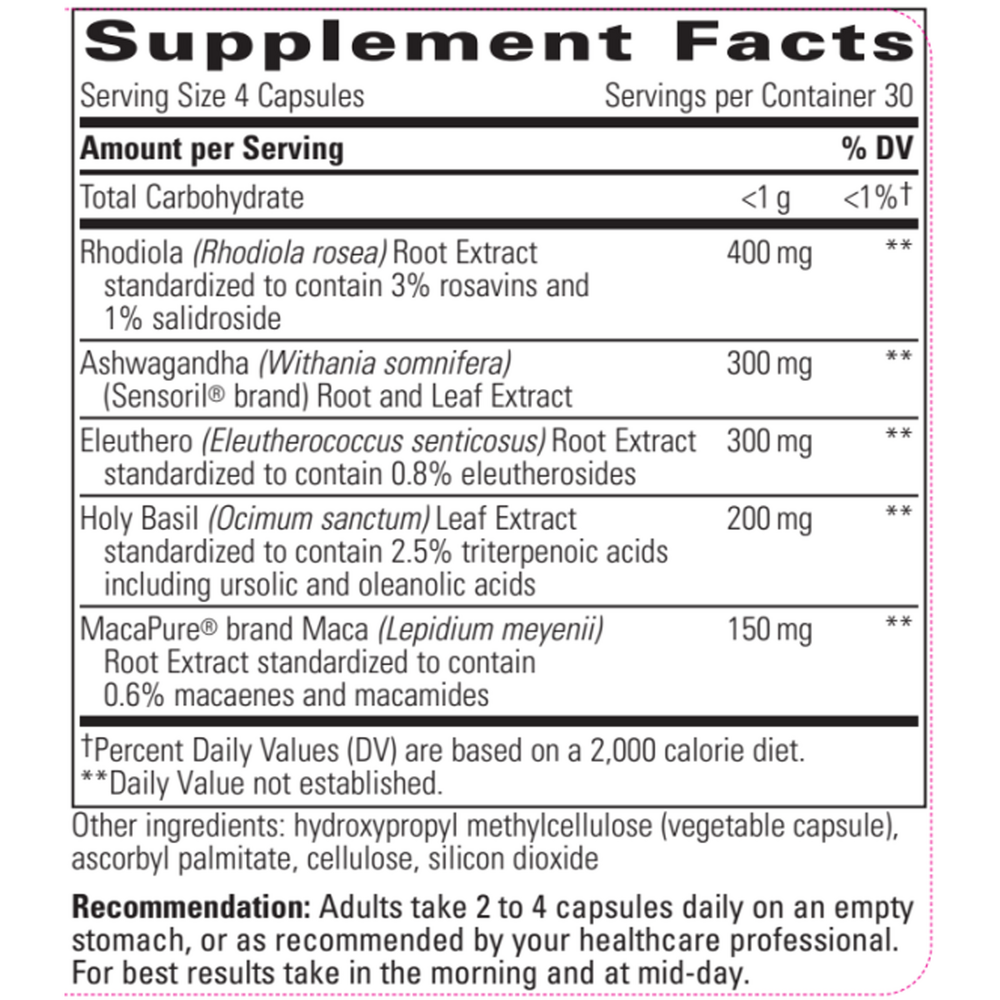 HPA Adapt Supplement Facts Label