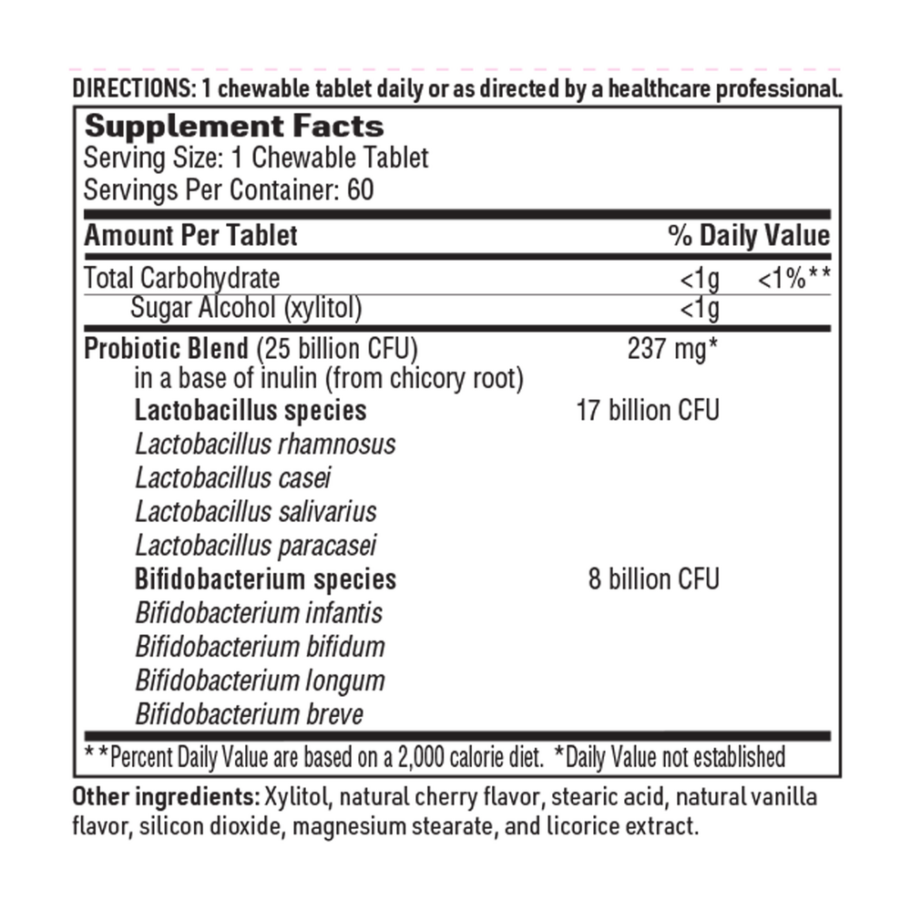 Ther-Biotic Kid's Supplement Facts Label