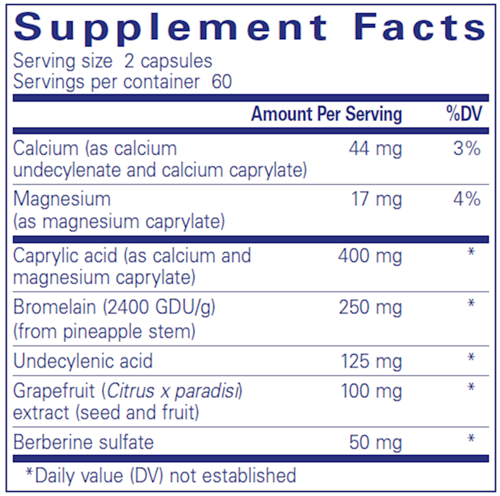 A.C. Formula II 120's Supplement Facts Label