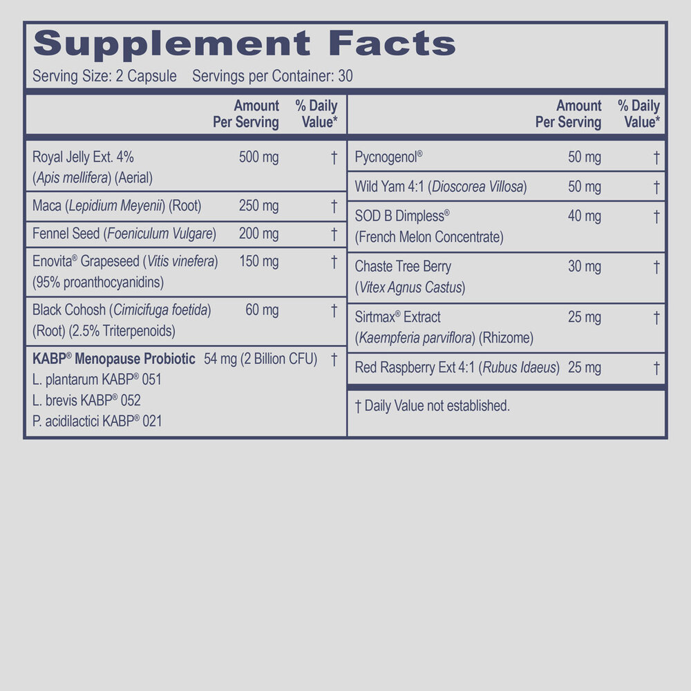 Slim P-Meno Supplement Facts Label