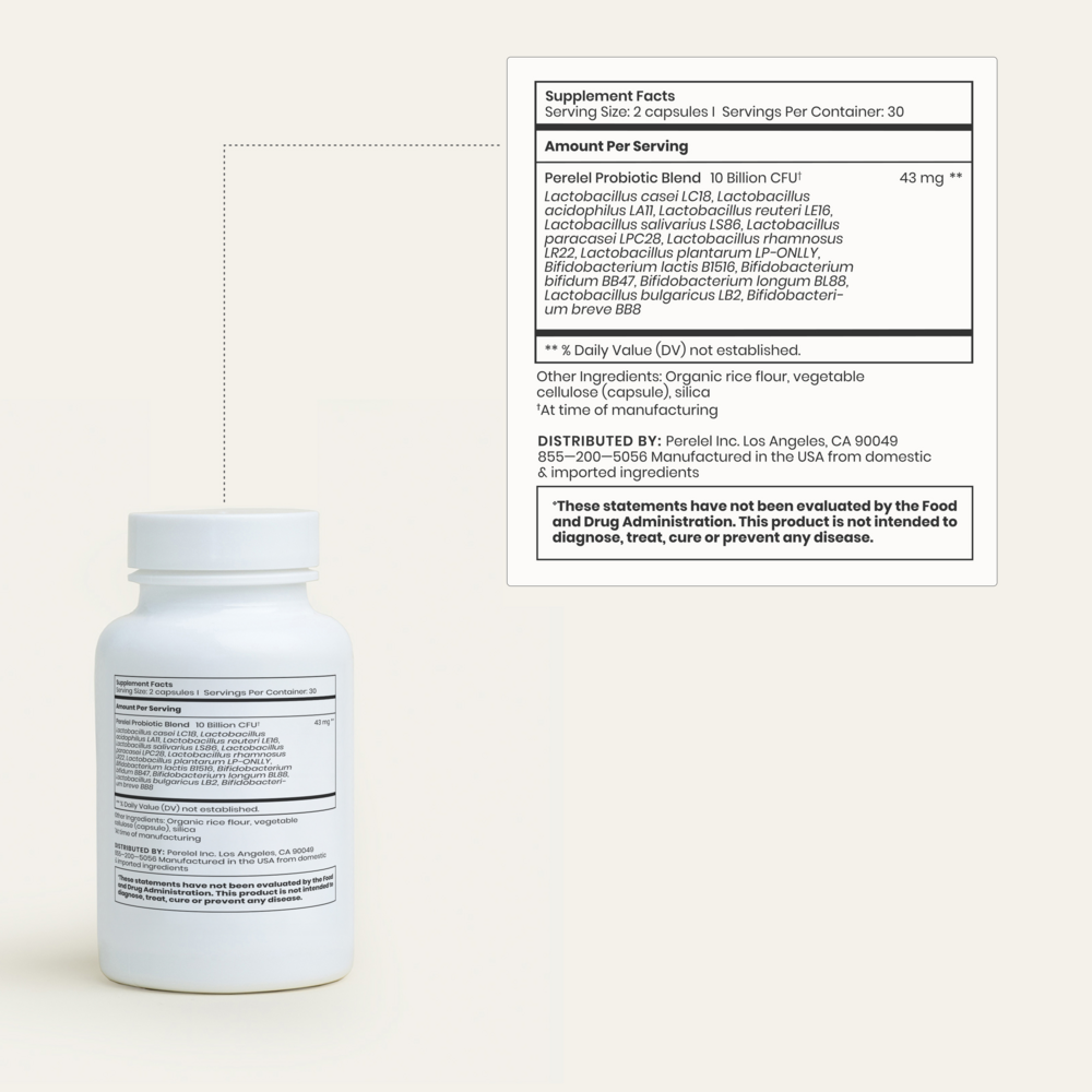 Daily Probiotic Supplement Facts Label