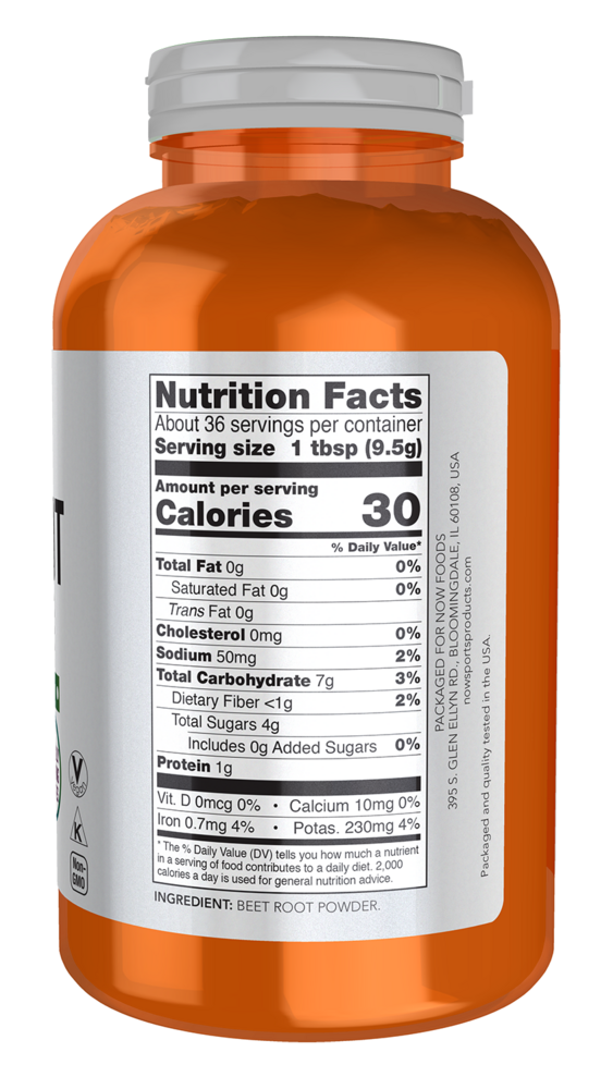 Beet Root Powder Supplement Facts Label