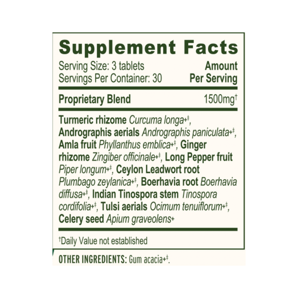 Pollen Protect Supplement Facts Label