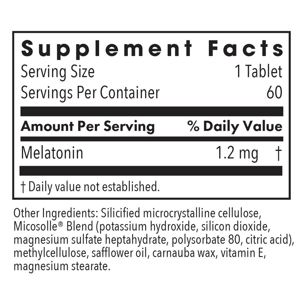 Slow Motion Melatonin Supplement Facts Label