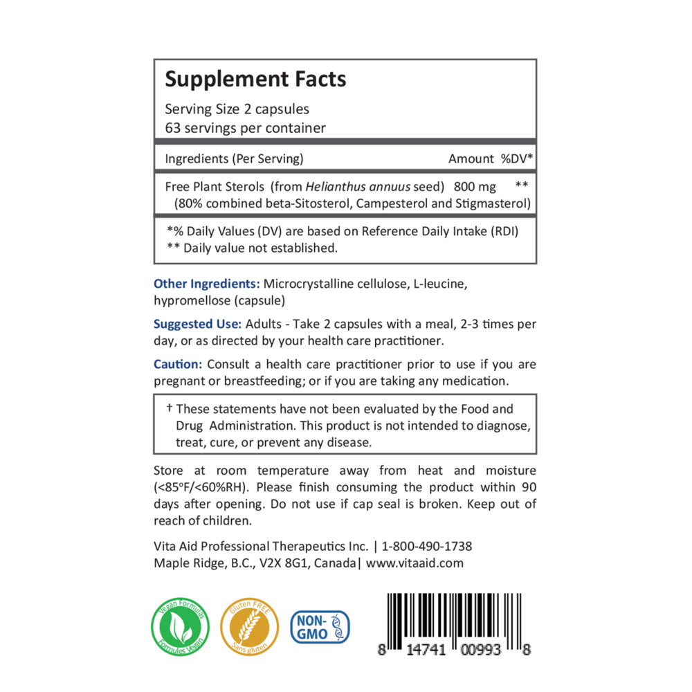 Cholestolief Supplement Facts Label