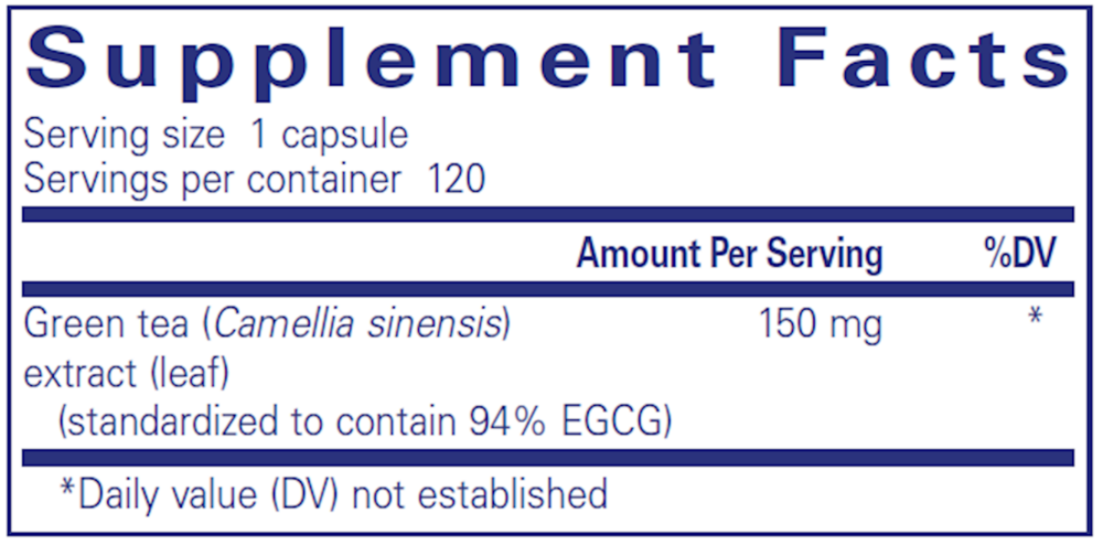 Teavigo Supplement Facts Label