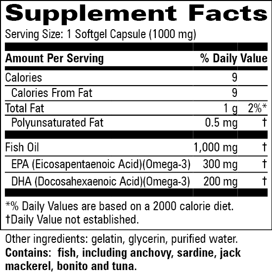 EPA-DHA Super™ Supplement Facts Label
