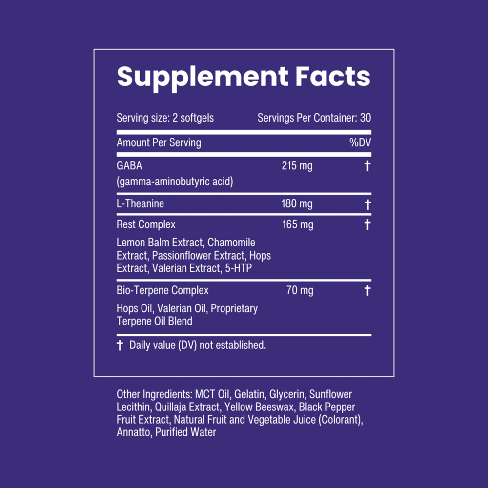 MDsleep Botanical Blend Supplement Facts Label