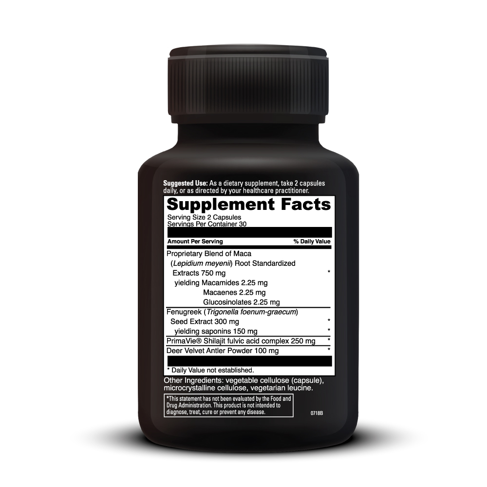 Andro Benefits Supplement Facts Label