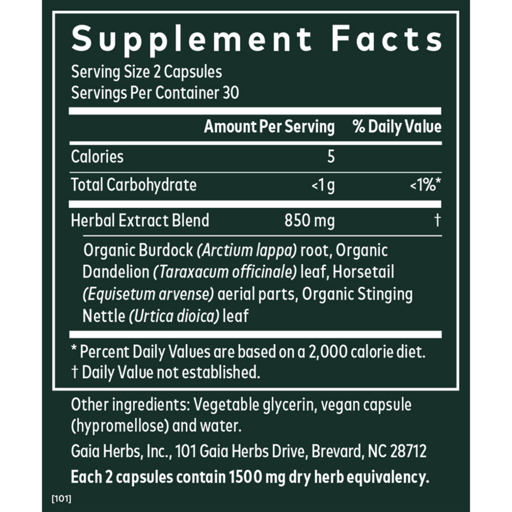 Bloat Support Period Supplement Facts Label