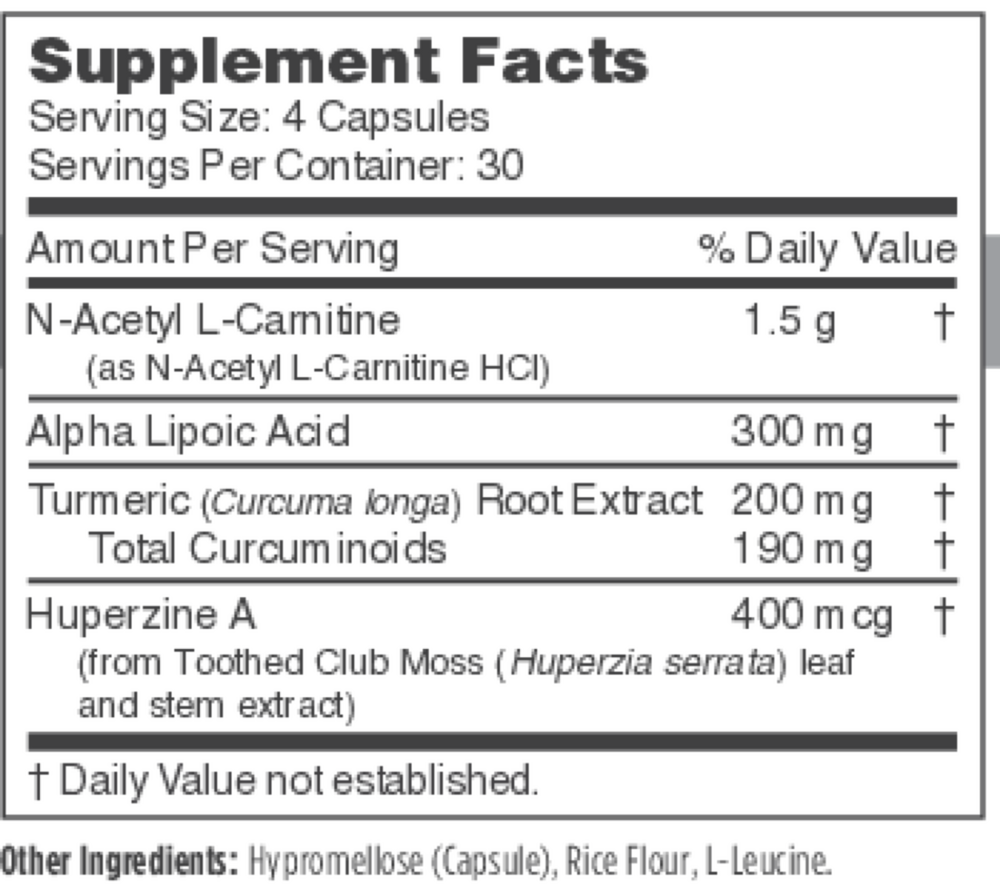 Brain Blend Supplement Facts Label