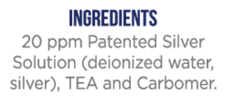 Silver Biotics Silver Gel Supplement Facts Label