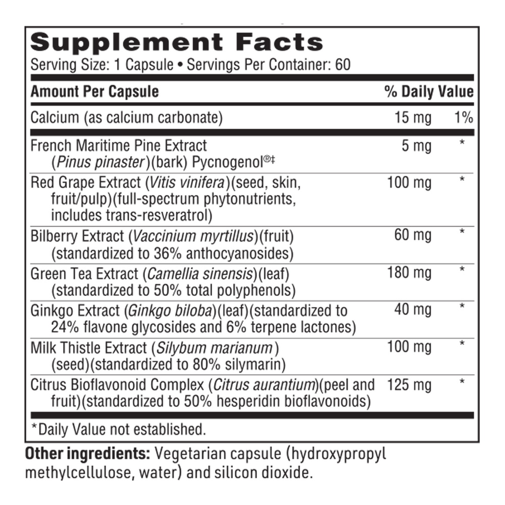 TheraFlavone Supplement Facts Label
