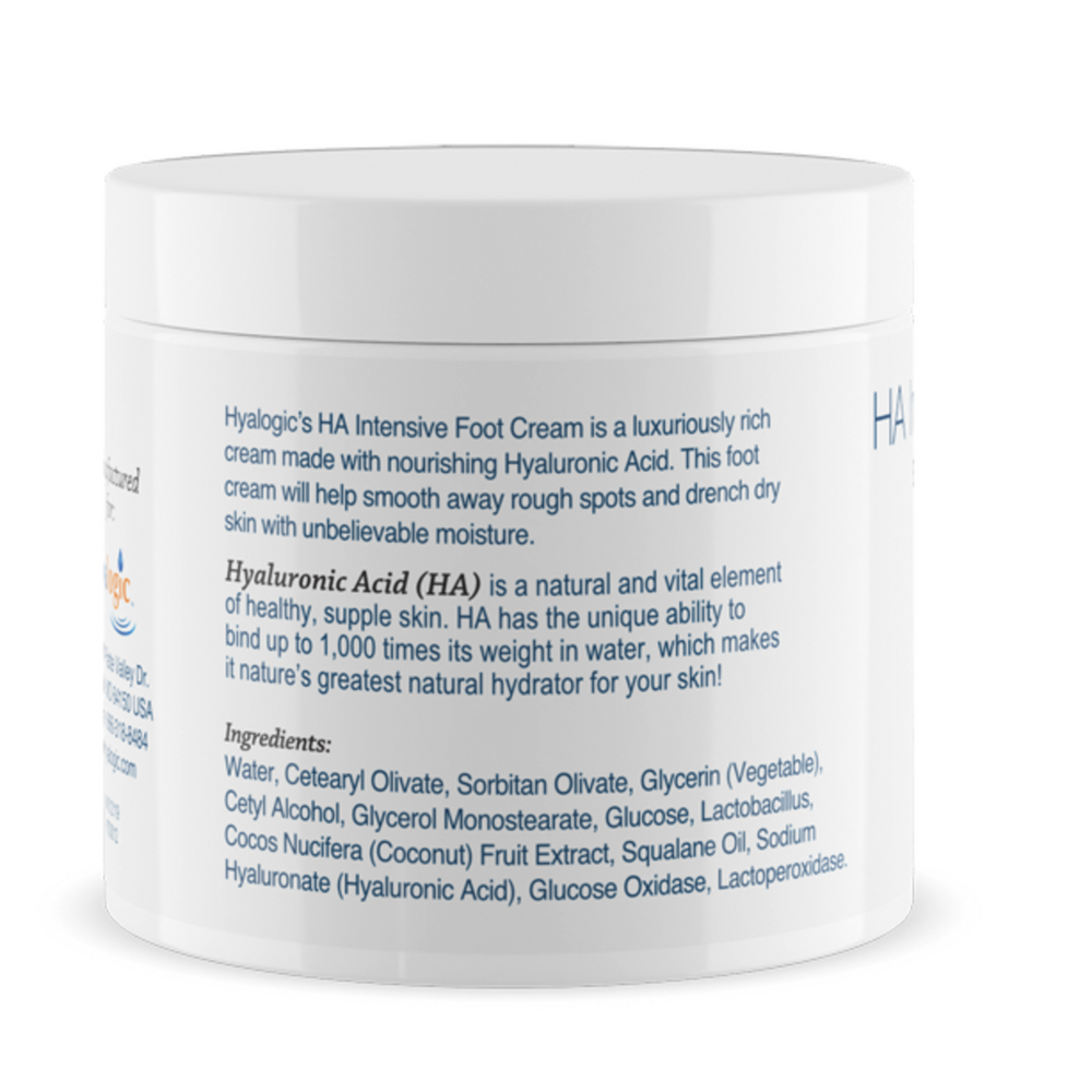 HA Intensive Foot Cream Supplement Facts Label