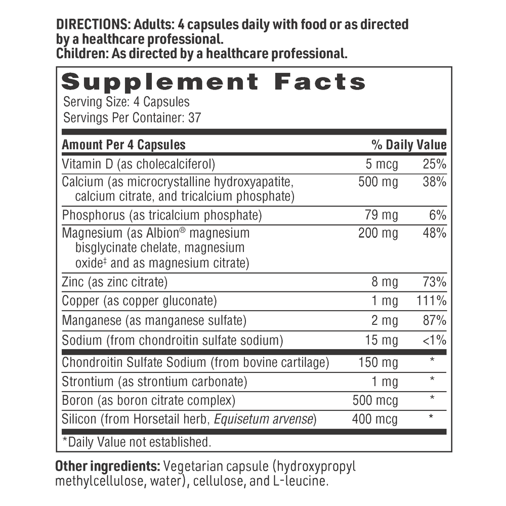 Cal-Assimilate Plus Supplement Facts Label