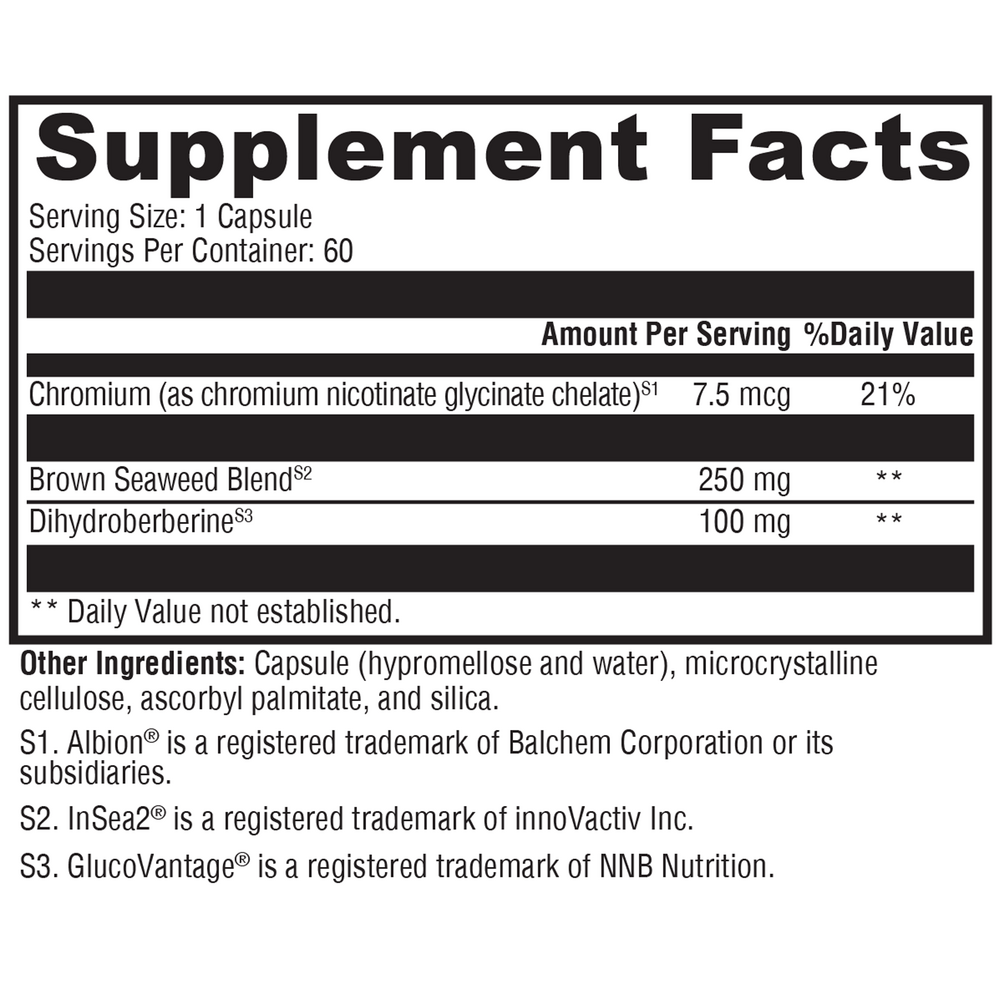 Berberine ES-5 Duo Supplement Facts Label