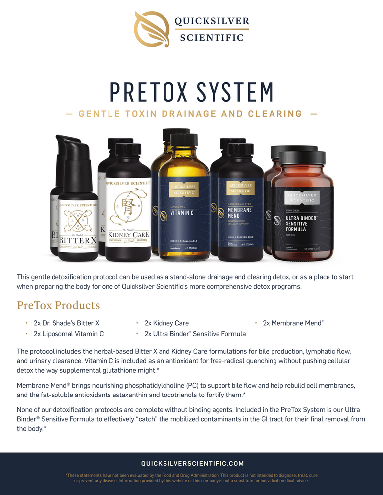 PRETOX SYSTEM | GENTLE TOXIN DRAINAGE + CLEARING Supplement Facts Label