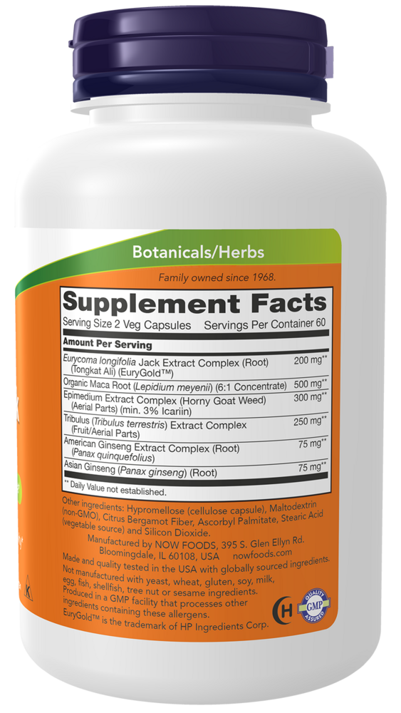 TestoJack 200 - 120 Capsules Supplement Facts Label