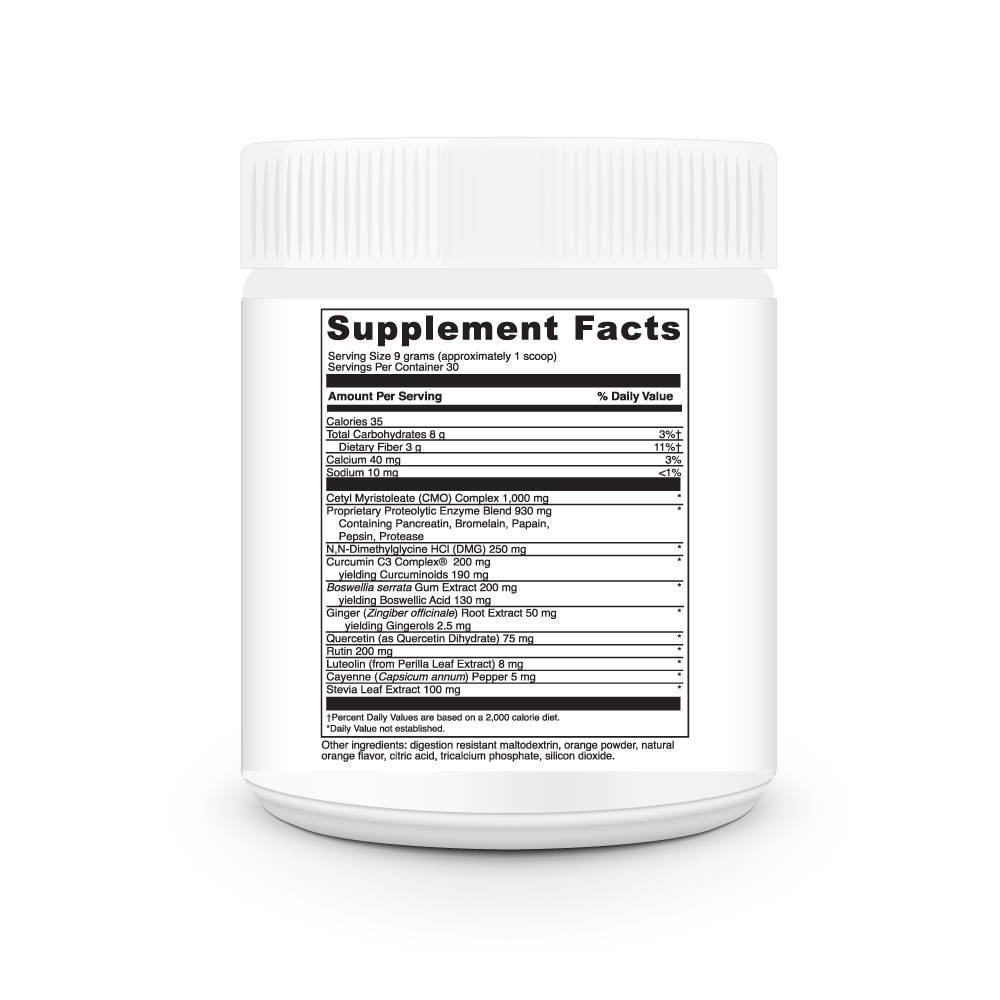 Enzflame Kids Supplement Facts Label