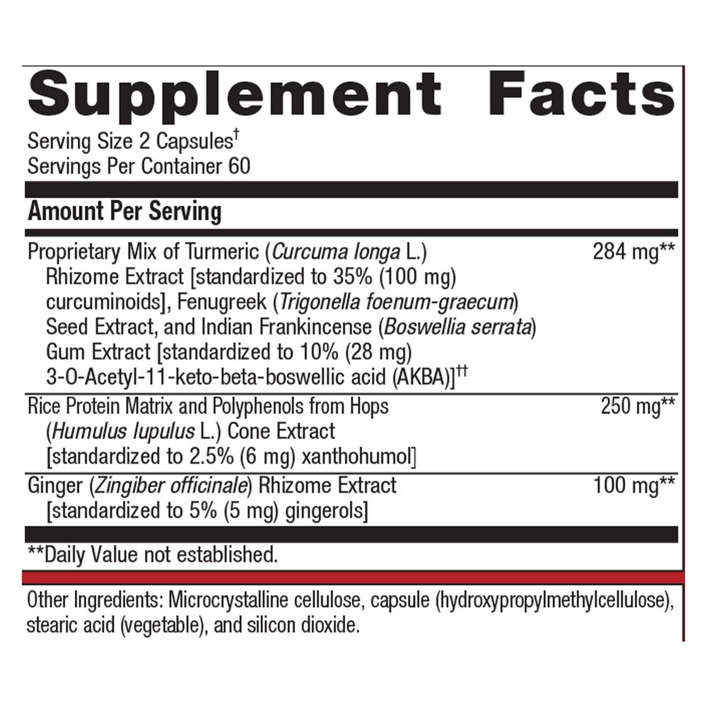Inflavonoid Intensive Care Supplement Facts Label