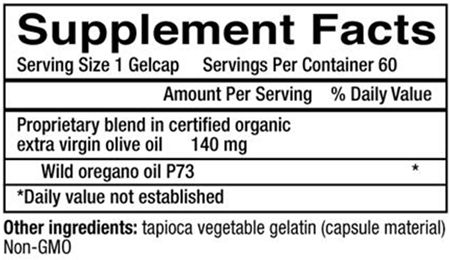 100% Wild Oil of Oregano Softgels (Physicians Strength) supplement facts
