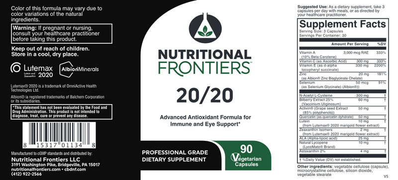 20/20 Eye Formula (Nutritional Frontiers)