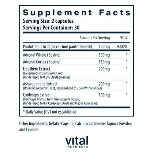Adrenal Support 60ct Vital Nutrients supplements